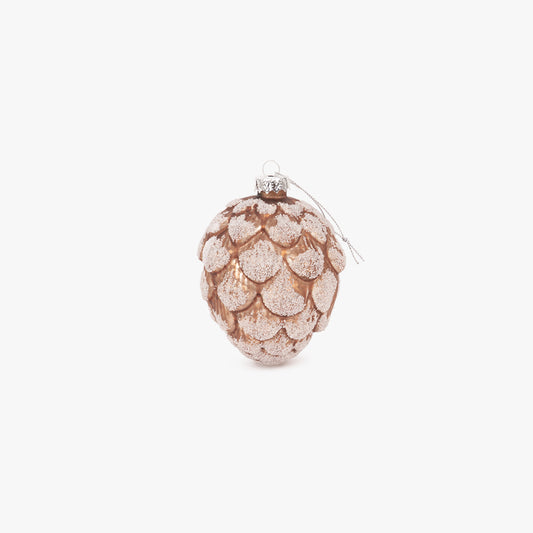 Pomme de pin marron avec neige 6cm COZY