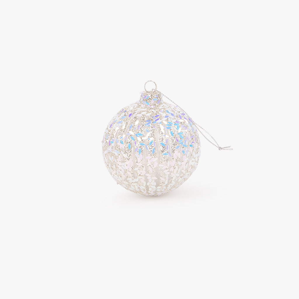 Boule de verre pailletée Multi 8cm NEW BRIGHT
