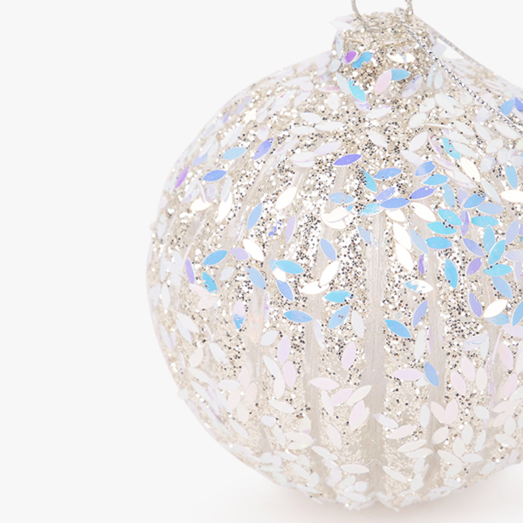 Boule de verre pailletée Multi 8cm NEW BRIGHT