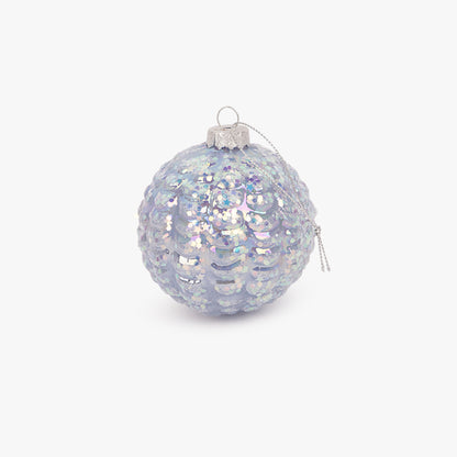 Bola Vidro Escamas Azul 8cm NEW BRIGHT