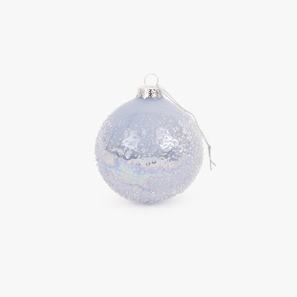 Boule en verre à pointes bleues 8cm NEW BRIGHT