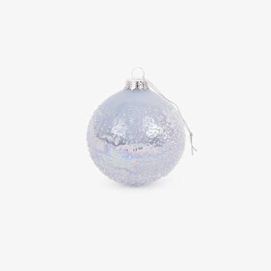 Boule en verre à pointes bleues 8cm NEW BRIGHT