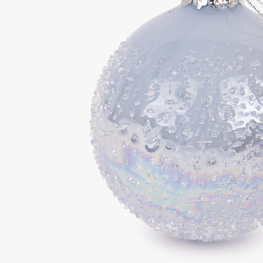 Boule en verre à pointes bleues 8cm NEW BRIGHT