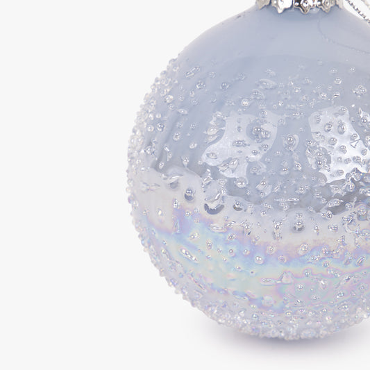 Boule en verre à pointes bleues 8cm NEW BRIGHT