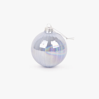 Boule en verre bleue 8cm NEW BRIGHT