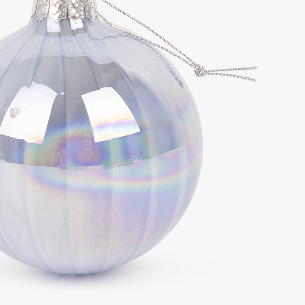 Boule en verre bleue 8cm NEW BRIGHT
