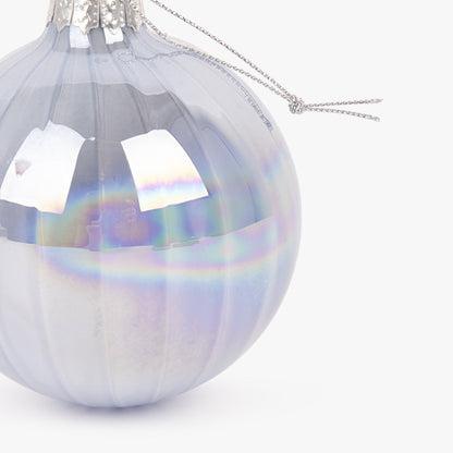 Boule en verre bleue 8cm NEW BRIGHT