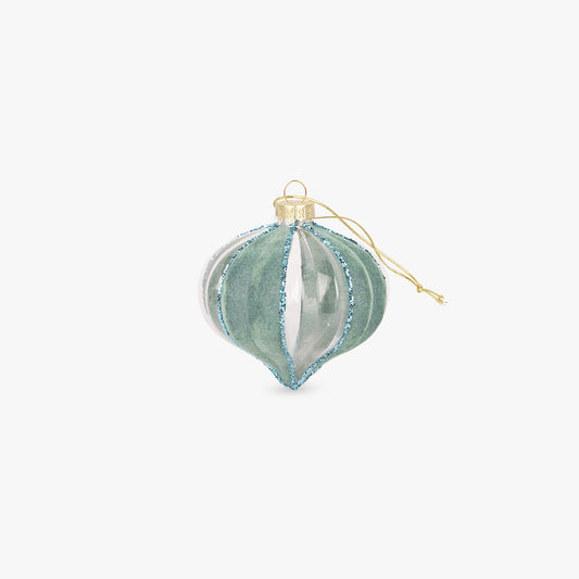 Boule de Verre Striped Drop 8cm NEW BRIGHT