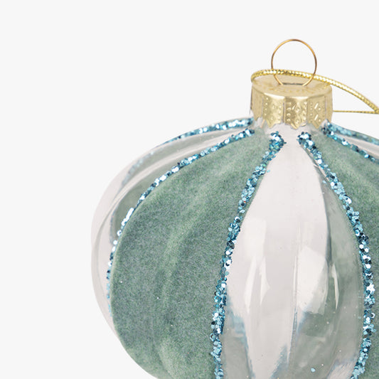 Boule de Verre Striped Drop 8cm NEW BRIGHT