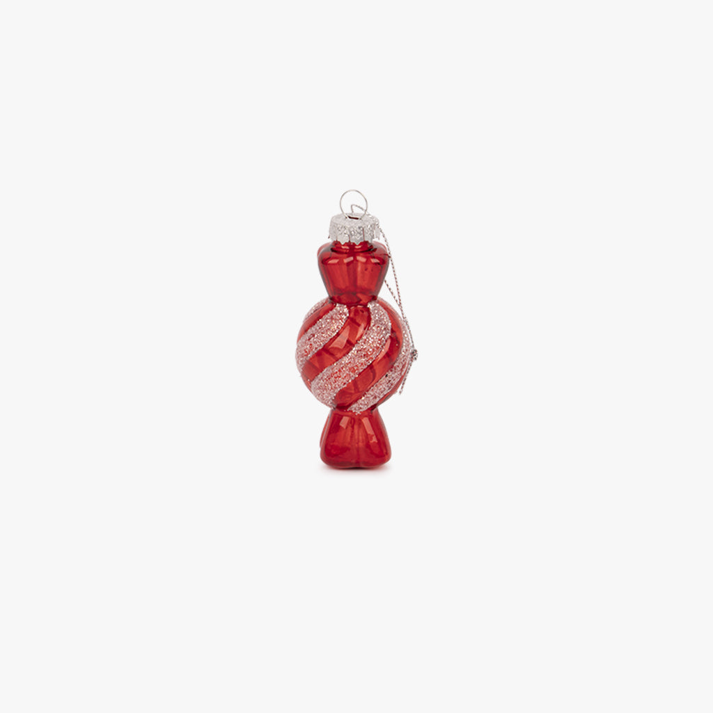 Ornement en verre rouge 9,5cm KITSCH