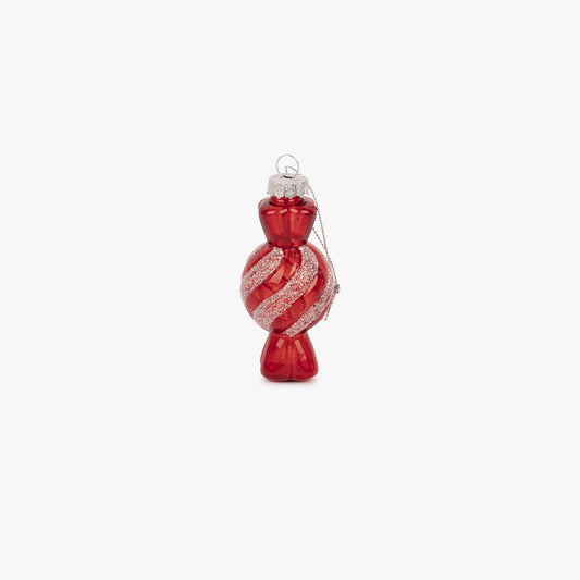 Ornement en verre rouge 9,5cm KITSCH