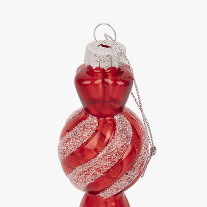 Ornement en verre rouge 9,5cm KITSCH