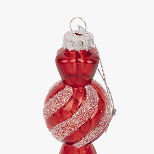 Ornement en verre rouge 9,5cm KITSCH