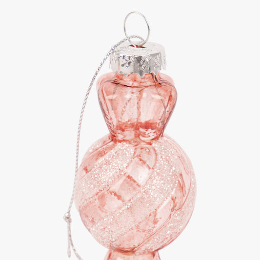 Ornement en verre rose bonbon 9,5cm KITSCH