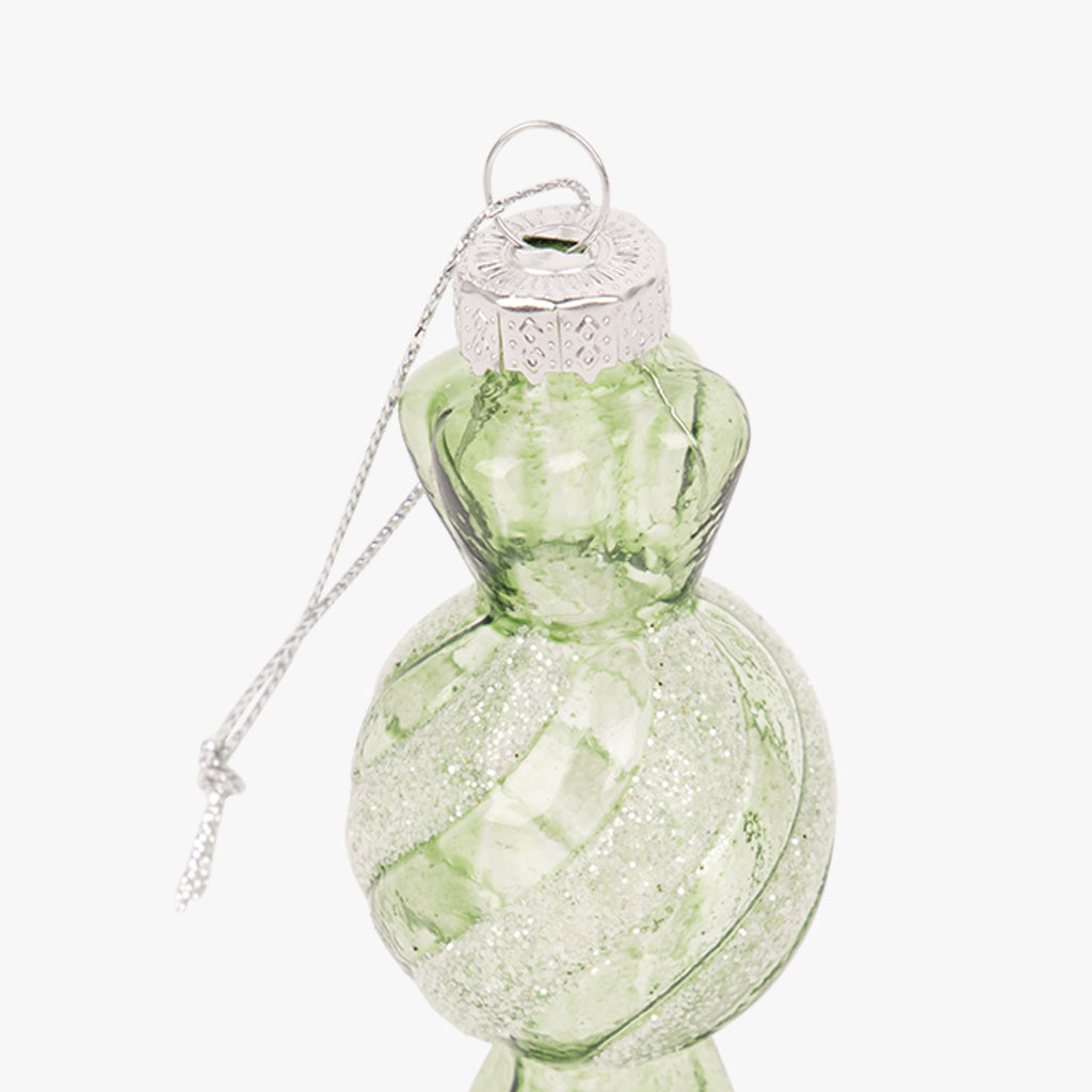 Ornement en verre bonbon vert 9.5cm KITSCH