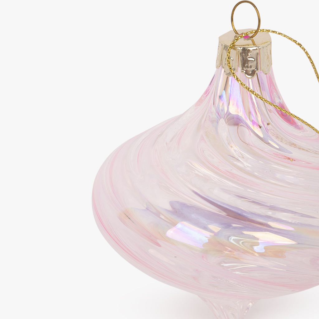 Boule de verre rose 8cm NEW BRIGHT