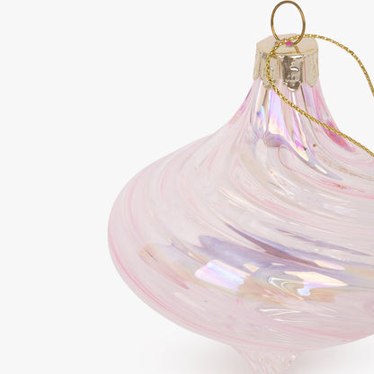 Boule de verre rose 8cm NEW BRIGHT