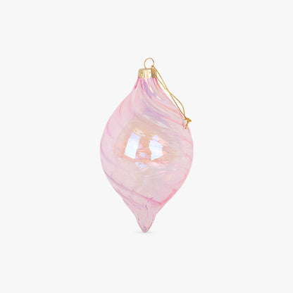 Boule en verre rose 8cm NEW BRIGHT