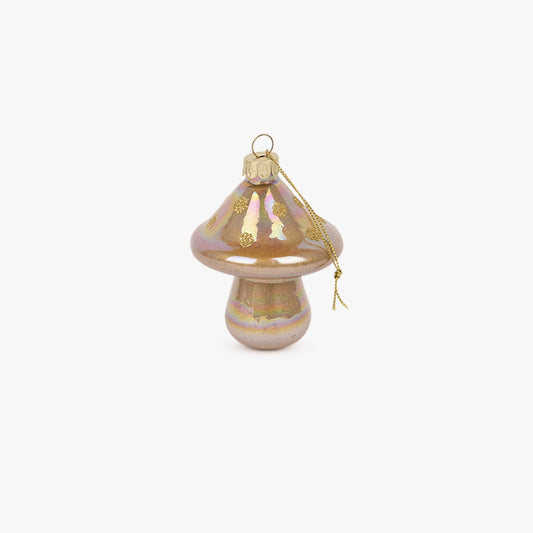 Ornement en verre champignon doré 7cm COZY