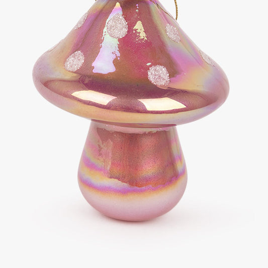 Ornement en verre champignon rouge 7cm COZY