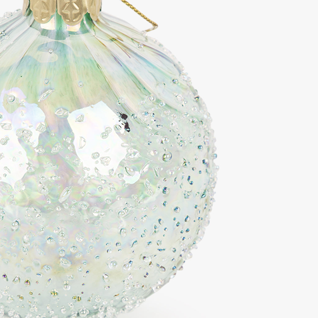 Boule en verre vert d'eau 8cm NEW BRIGHT