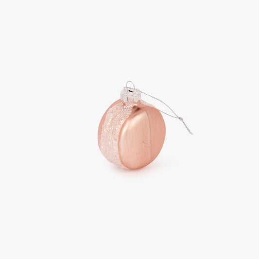 Ornement en verre Macaron rose 6cm KITSCH