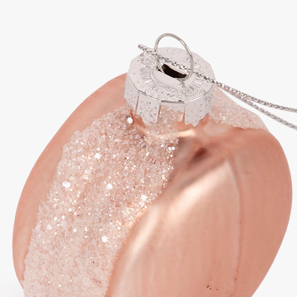 Ornement en verre Macaron rose 6cm KITSCH