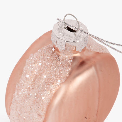 Ornement en verre Macaron rose 6cm KITSCH