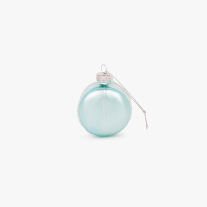 Ornement en verre Macaron bleu 6cm KITSCH