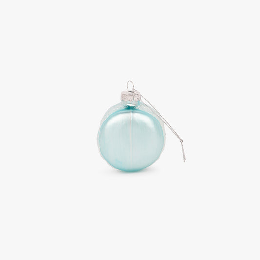 Ornement en verre Macaron bleu 6cm KITSCH