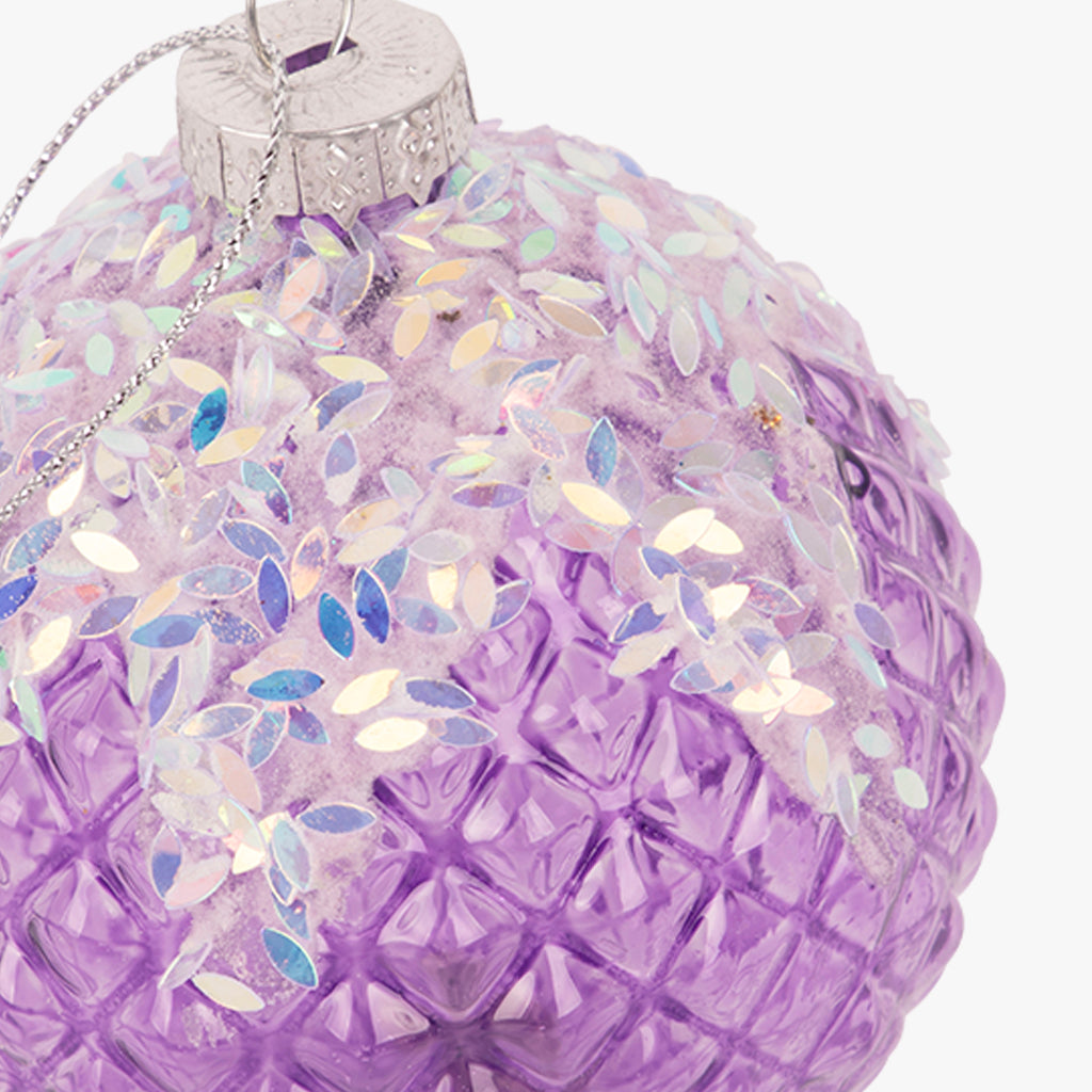 Boule en Verre Lilas 8 cm NEW BRIGHT
