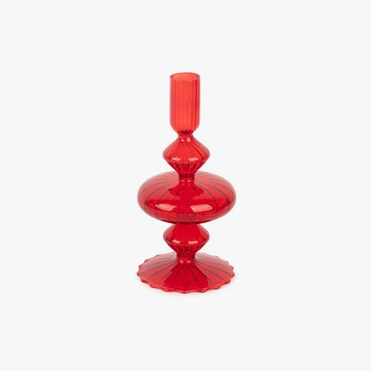 Castiçal vidro vermelho COZY