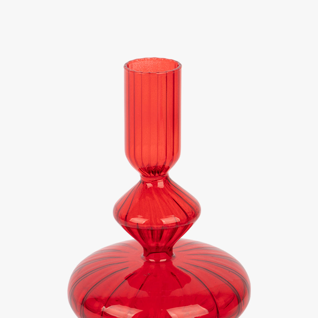 Red Glass Candleholder 20 cm COZY