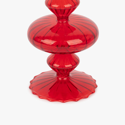 Red Glass Candleholder 20 cm COZY