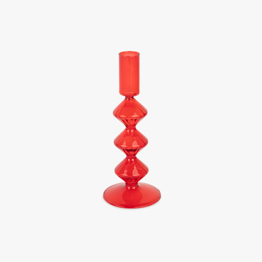 Castiçal vidro vermelho COZY