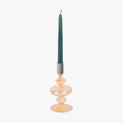 Castiçal vidro dourado NEW BRIGHT