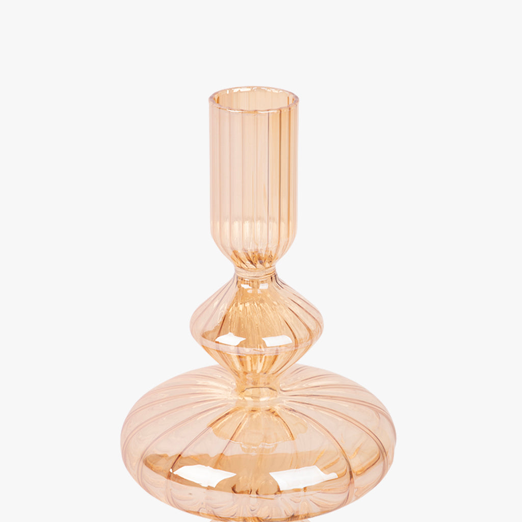 Castiçal vidro dourado NEW BRIGHT