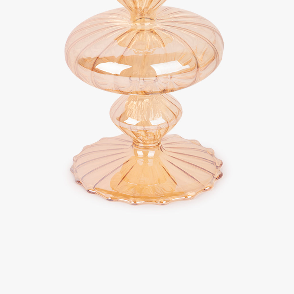 Castiçal vidro dourado NEW BRIGHT