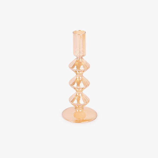 Castiçal vidro dourado NEW BRIGHT