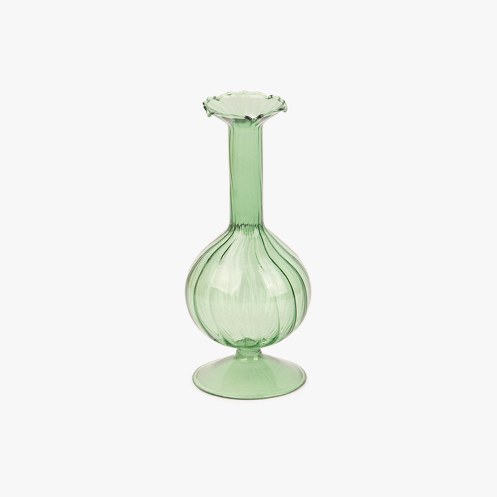 Castiçal vidro verde NEW BRIGHT