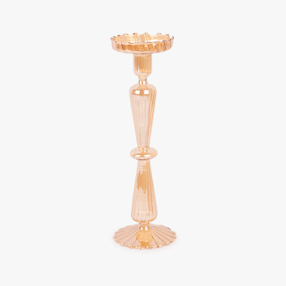 Castiçal vidro dourado NEW BRIGHT