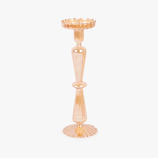Castiçal vidro dourado NEW BRIGHT