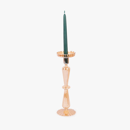 Castiçal vidro dourado NEW BRIGHT