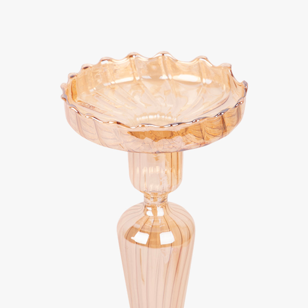Castiçal vidro dourado NEW BRIGHT