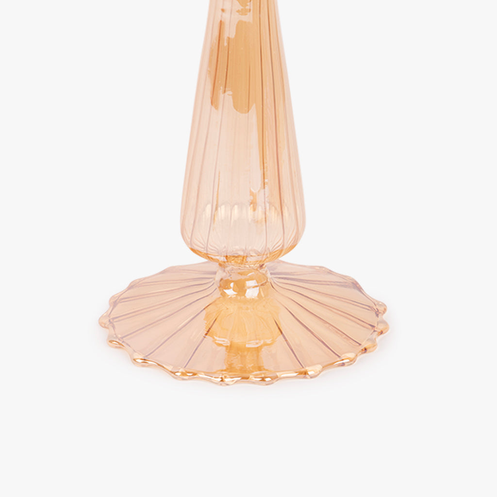 Castiçal vidro dourado NEW BRIGHT