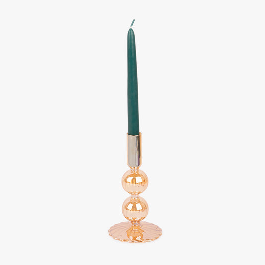 Golden Glass Candleholder 18 cm NEW BRIGHT