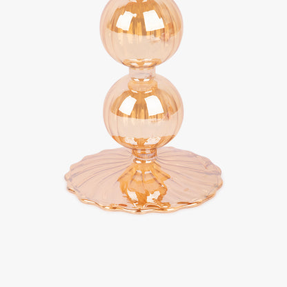Golden Glass Candleholder 18 cm NEW BRIGHT