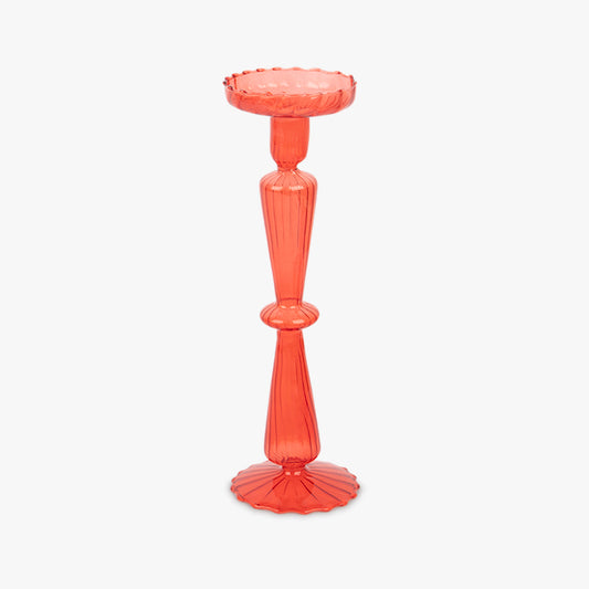 Castiçal vidro vermelho COZY