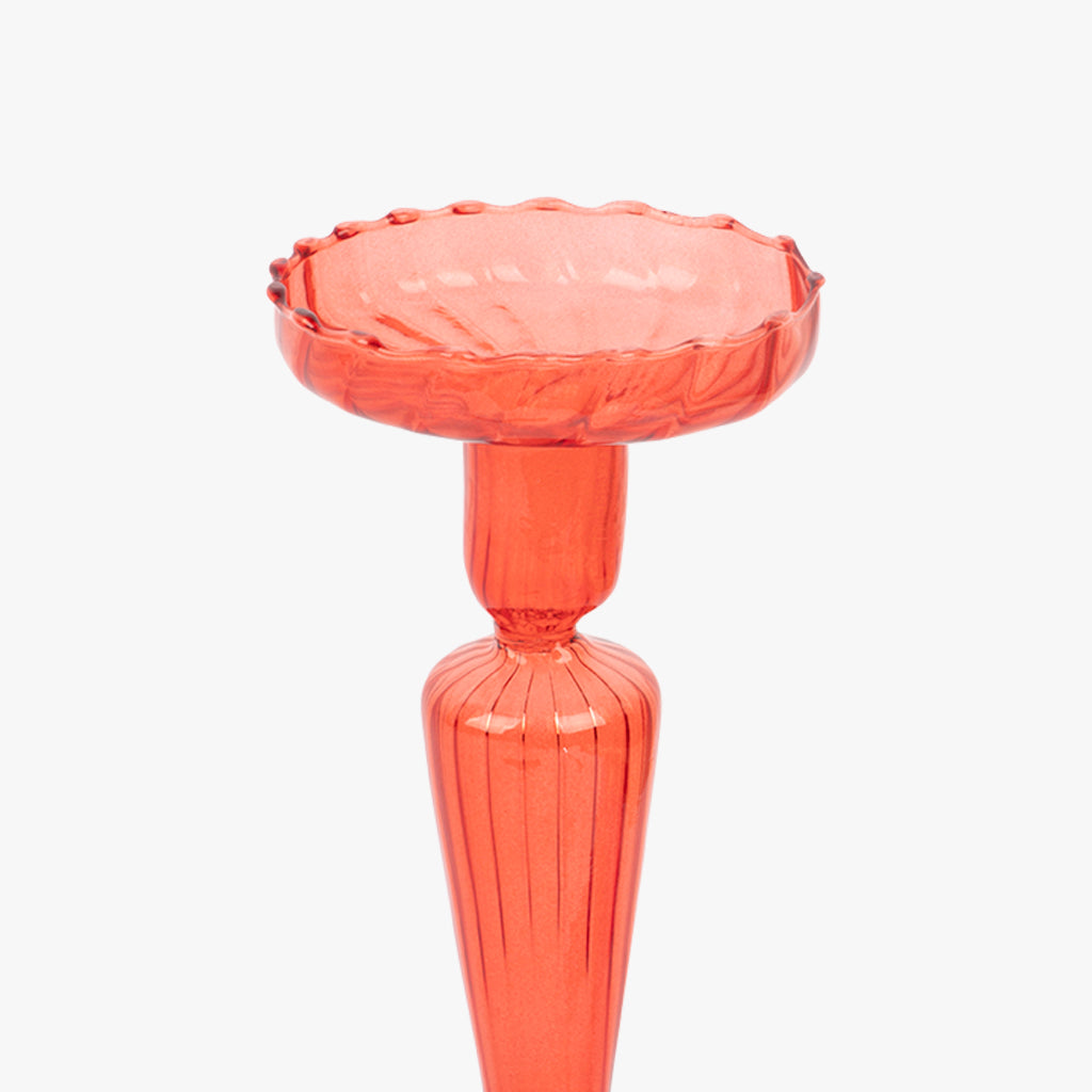 Castiçal vidro vermelho COZY