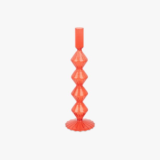Castiçal vidro vermelho COZY